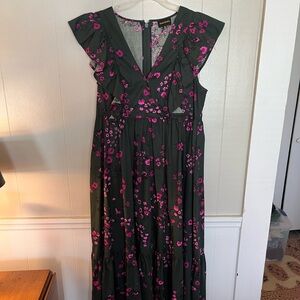 Floral Green and Pink Dress